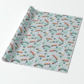 Kinder Niedlich Blue Travel Pattern Boys Geburtsta Geschenkpapier (Ungerollt)