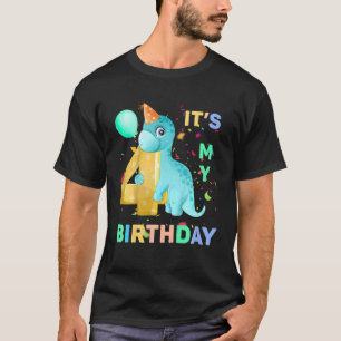 Kinder Niedlich Dino Dinosaurier 4. Viertägige Mäd T-Shirt