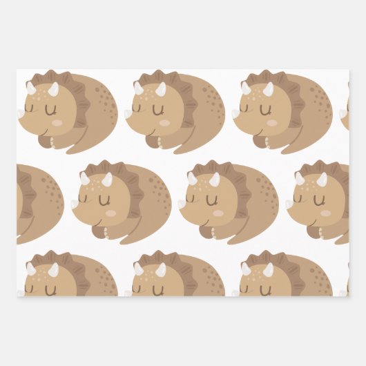 Kinder Niedlich Dinosaurier Geschenkpapier Set (Vorderseite 3)