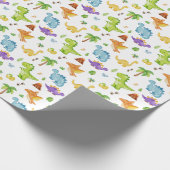 Kinder Niedlich Dinosaurier Muster Geschenkpapier (Ecke)