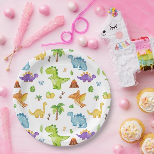 Kinder Niedlich Dinosaurier Muster Pappteller (Party)