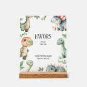 Kinder Niedlich Dinosaurier Thema Geburtstag Liebl Acrylschild (Vorderseite)