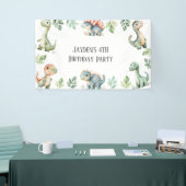 Kinder Niedlich Dinosaurier ThemenGeburtstagsparty Banner (Messeveranstaltung)