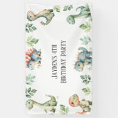 Kinder Niedlich Dinosaurier ThemenGeburtstagsparty Banner (Vertikal)