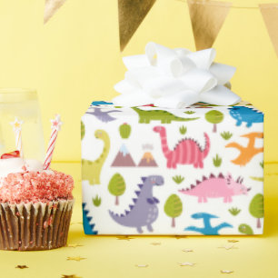 Kinder Niedlich farbige Dinosaurier Geschenkpapier