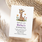 Kinder Niedlich Giraffe Jungle Geburtstagsparty Einladung