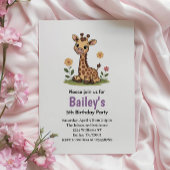 Kinder Niedlich Giraffe Jungle Geburtstagsparty Einladung