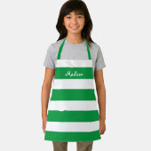 Kinder Niedlich grün und weiß gestreift Personalis Schürze (Insitu)
