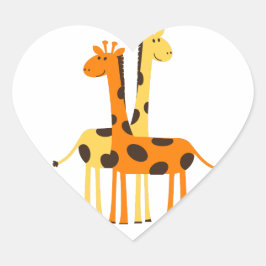 Kinder Niedlich Jungle Giraffe Herz-Aufkleber