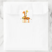 Kinder Niedlich Jungle Giraffe Quadratischer Aufkleber (Tasche)