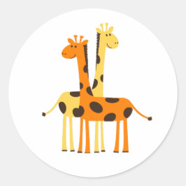 Kinder Niedlich Jungle Giraffe Runder Aufkleber