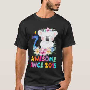 Kinder Niedlich Koala Bären 7 Jahre Geburtstagsaus T-Shirt