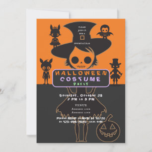 Kinder Niedlich Kostüme Modernes Halloween-Kleid Einladung