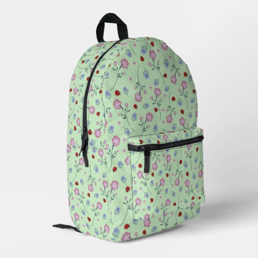 Kinder Niedlich Ladybug Polka dot Daisy Blume Patt Bedruckter Rucksack (Rückseitige Ecke links)