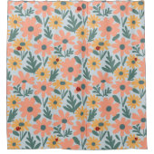 Kinder Niedlich Ladybug Polka dot Daisy Blume Patt Duschvorhang (Vorderseite)