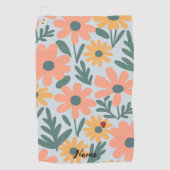 Kinder Niedlich Ladybug Polka dot Daisy Blume Patt Golfhandtuch (Vorderseite)