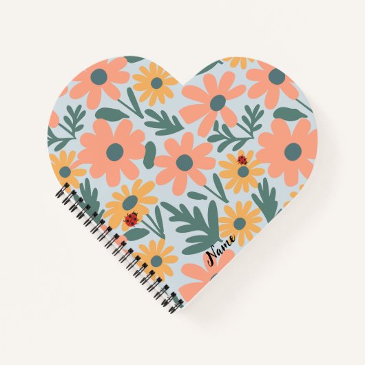 Kinder Niedlich Ladybug Polka dot Daisy Blume Patt Notizblock (Vorderseite)