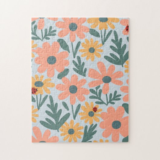 Kinder Niedlich Ladybug Polka dot Daisy Blume Patt Puzzle (Vertikal)