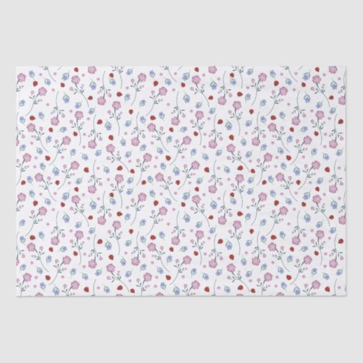 Kinder Niedlich Ladybug Polka dot Daisy Blume Patt Seidenpapier (Vorderseite)