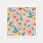 Kinder Niedlich Ladybug Polka dot Daisy Blume Patt Serviette (Vorderseite)