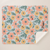 Kinder Niedlich Ladybug Polka dot Daisy Blume Patt Sherpadecke (Vorderseite (Horizontal))