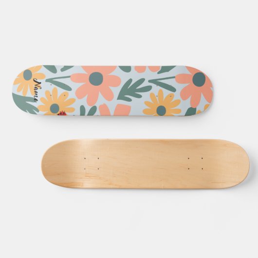 Kinder Niedlich Ladybug Polka dot Daisy Blume Patt Skateboard (Horizontal)