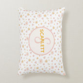 Kinder Niedlich Name Rosa Orangefarbenes Muster de Dekokissen (Vorderseite(Vertikal))