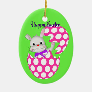 Kinder Niedlich Ostern Ei Bunny & Chick Personalis Keramikornament