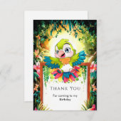 Kinder Niedlich Papagei Geburtstag Dankeskarte (Vorne/Hinten)