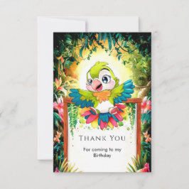 Kinder Niedlich Papagei Geburtstag Dankeskarte