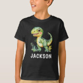 Kinder Niedlich Personalisierter Dinosaurier T-Shirt (Vorderseite)