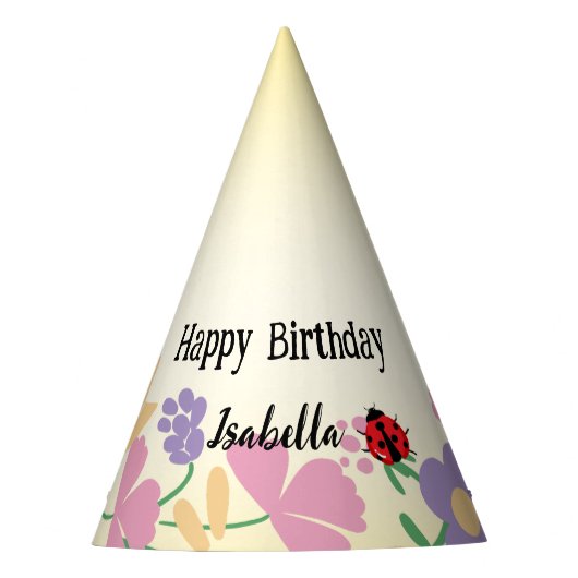 Kinder Niedlich Polka dot Ladybug Frühjahrswoche B Partyhütchen (Vorderseite)