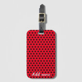 Kinder Niedlich Red Ladybug Polka dot Party Patter Gepäckanhänger (Vorderseite Vertikal)