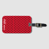Kinder Niedlich Red Ladybug Polka dot Party Patter Gepäckanhänger (Vorderseite (Horizontal))
