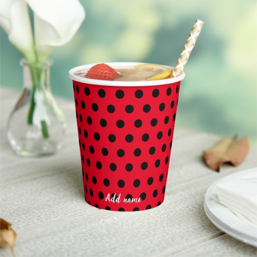Kinder Niedlich Red Ladybug Polka dot Party Patter Pappbecher (In Situ)