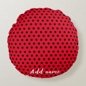Kinder Niedlich Red Ladybug Polka dot Party Patter Rundes Kissen (Vorderseite)