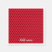 Kinder Niedlich Red Ladybug Polka dot Party Patter Serviette (Vorderseite)