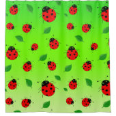 Kinder Niedlich Red Ladybug Polka dot Spring Patte Duschvorhang (Vorderseite)