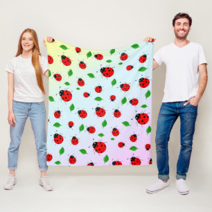 Kinder Niedlich Red Ladybug Polka dot Spring Patte Fleecedecke