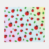 Kinder Niedlich Red Ladybug Polka dot Spring Patte Fleecedecke (Vorderseite (Horizontal))