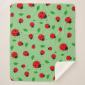 Kinder Niedlich Red Ladybug Polka dot Spring Patte Sherpadecke (Vorderseite)