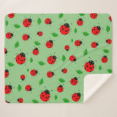 Kinder Niedlich Red Ladybug Polka dot Spring Patte Sherpadecke (Vorderseite (Horizontal))