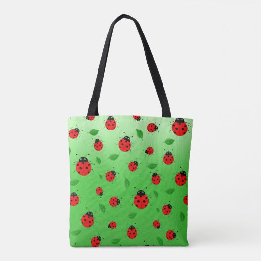 Kinder Niedlich Red Ladybug Polka dot Spring Patte Tasche (Rückseite)