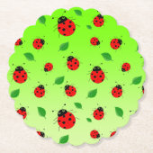 Kinder Niedlich Red Ladybug Polka dot Spring Patte Untersetzer (Vorderseite)