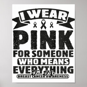 Kinder Niedlich rosa Ribbon Familie Brustkrebs Awa Poster