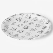 Kinder Niedlich Schwarz und Weiß Pappteller (Schrägansicht)