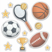 Kinder Niedlich Sportfußball Basketball Tennis Fuß Aufkleber (Vorderseite)