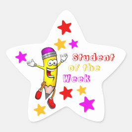 Kinder Niedlich und farbenfroh Student der Woche Stern-Aufkleber