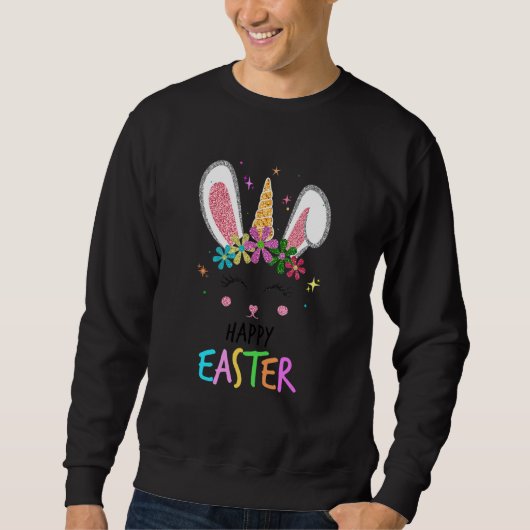 Kinder Niedlich Unicorn Osterfest Kindermädchen Sweatshirt (Vorderseite)