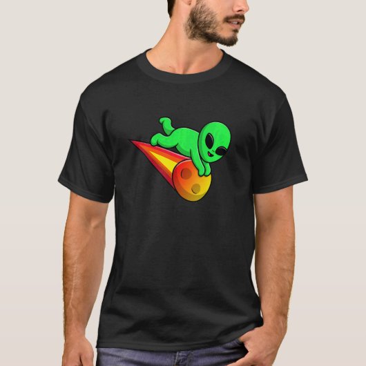 Kinder Niedliche Alien mit Meteoritenstein Astero T-Shirt (Vorderseite)